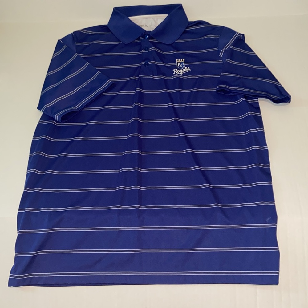 Antigua Men’s Large KC Royals Short Sleeve Blue Polo Shirt